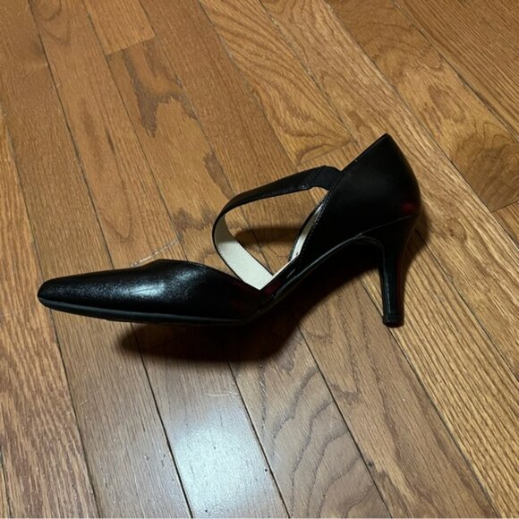 Life Stride Soft System Black Strappy High Heel Shoes Pointed Toe - Picture 6 of 11